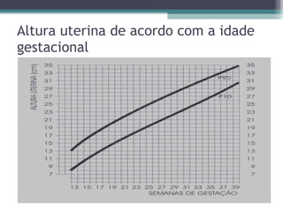 Altura uterina de acordo com a idade gestacional 