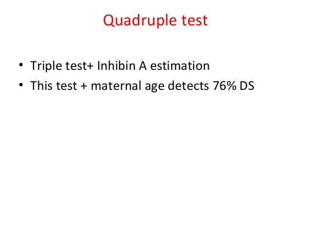 Double Test â¢ Low pregnancy associated plasma proteins-A (PAPP-A) level and raised serum Beta-hCG during 1st trimester â¢ D...