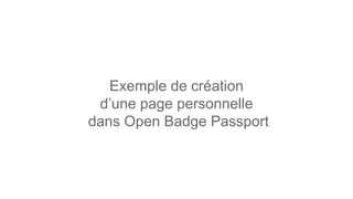Prendre en main open badge passport