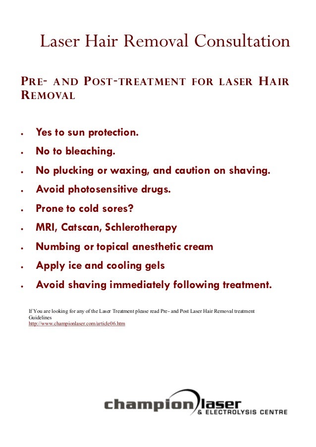 Pre and Posttreatment for Laser Hair Removal