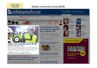 Modelo multimedia social (2006)




Modelo
digital




                 Prensa digital y bibliotecas -
              presentación UAB 23 marzo 2010
 