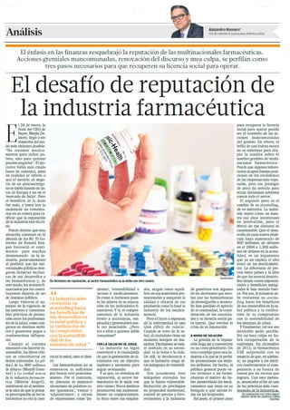 El desafío de reputación de la industria farmacéutica