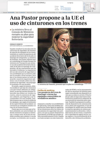 11/10/13ABC (EDICION NACIONAL)
MADRID
Prensa: Diaria
Tirada: 234.673 Ejemplares
Difusión: 171.010 Ejemplares
Página: 37
Sección: ECONOMÍA Valor: 10.359,00 € Área (cm2): 371,3 Ocupación: 45,94 % Documento: 1/1 Autor: ENRIQUE SERBETO Núm. Lectores: 535000
Cód:74985040
 