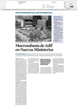 31/10/13

MADRID
Prensa: Diaria
Tirada:
52.471 Ejemplares
Difusión: 33.878 Ejemplares
Sección: EMPRESAS

Valor: 4.773,00 €

Área (cm2): 388,7

Ocupación: 40,11 %

Documento: 1/1

Autor: C.Morán/R. Ruiz. Madrid

Cód: 75759971

EXPANSION

Página: 4
Núm. Lectores: 159000

 