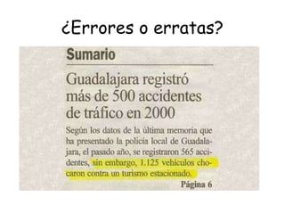 ¿Errores o erratas? 
