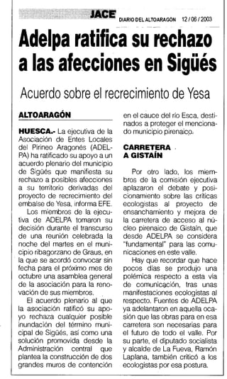 Dosier prensa Yesa 2003-2