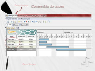 Generación de tareasGantt ProjectGantt Project