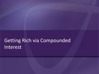 Getting Rich via Compounded Interest 