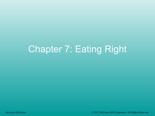 Chapter 7: Eating Right
McGraw-Hill/Irwin © 2012 McGraw-Hill Companies. All Rights Reserved.
 