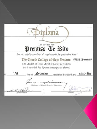 Prentiss Te Rito Cnz Ltd Certification