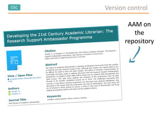 OSC
AAM on
the
repository
Version control
 
