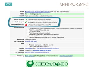 OSC SHERPA/RoMEO
 