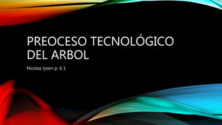 PREOCESO TECNOLÓGICO
DEL ARBOL
Nicolas lysen p. 6 1
 