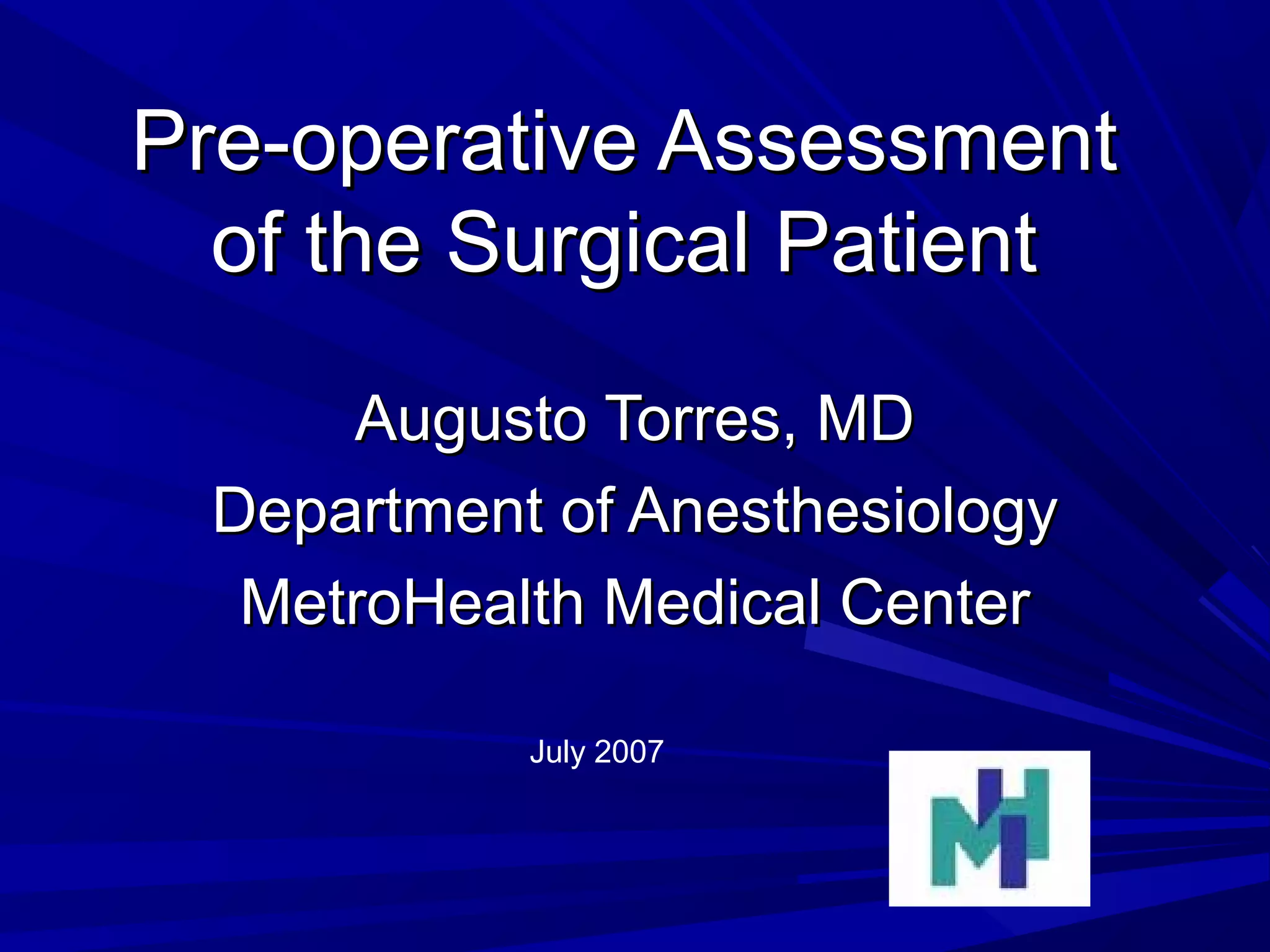 Preoperative assessment | PPT