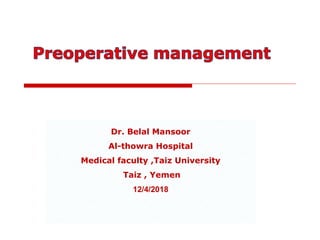 Dr. Belal Mansoor
Al-thowra Hospital
Medical faculty ,Taiz University
Taiz , Yemen
12/4/2018
 