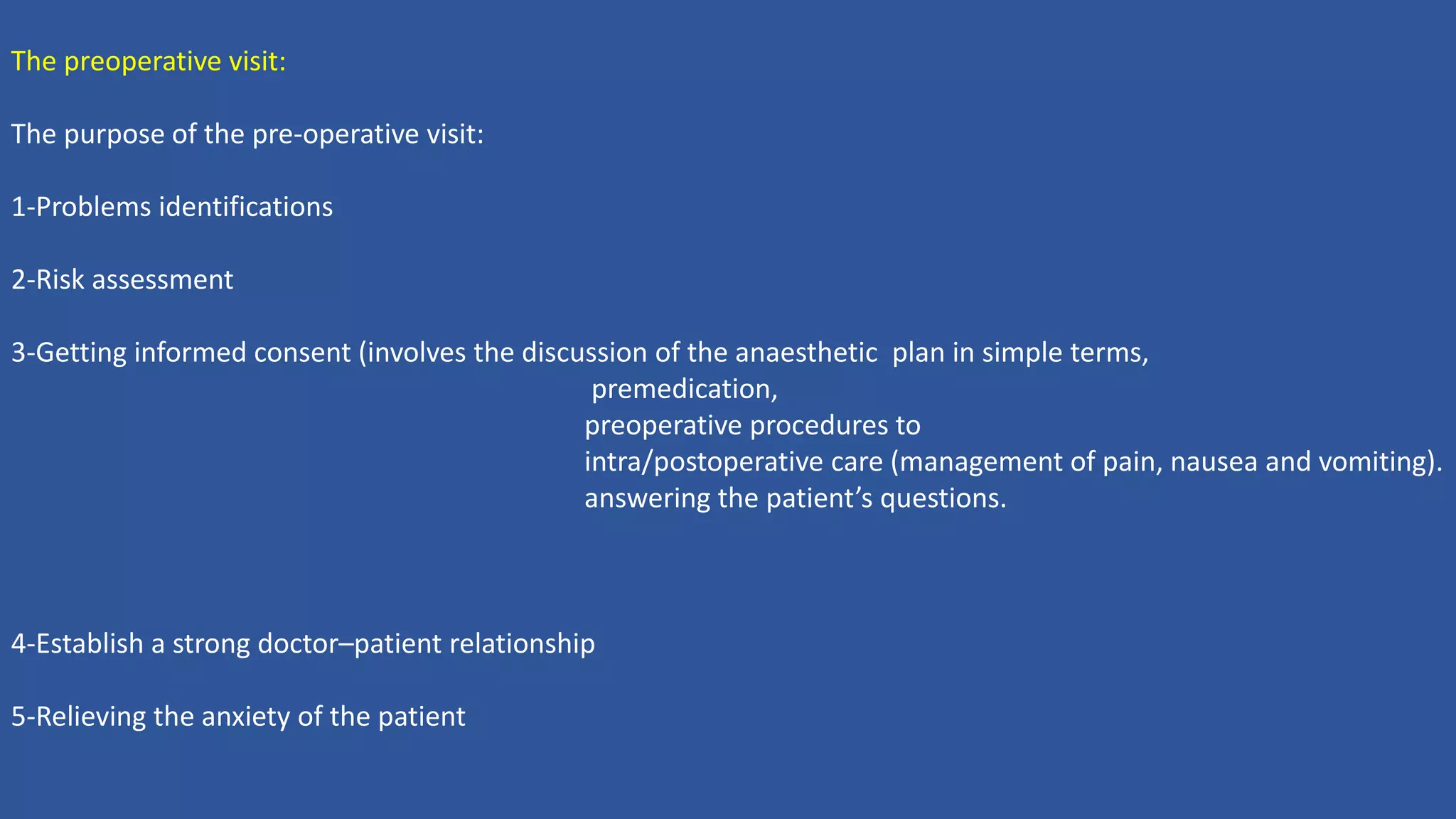 General Preoperative &Postoperative Care of Surgical Patients | PPT