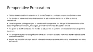 Preoperative preparation in surgical patients | PPTX