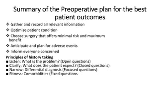 Preoperative preparation and postoperative care | PPTX