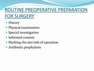Preoperative preparation for surgery | PPTX