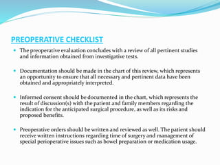 Preoperative preparation for surgery | PPTX