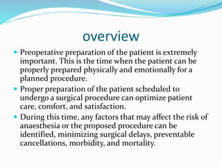 Preoperative preparation of the patient | PPTX