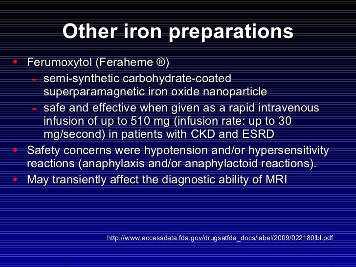 Preoperative use of parenteral iron