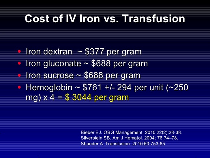 Preoperative use of parenteral iron