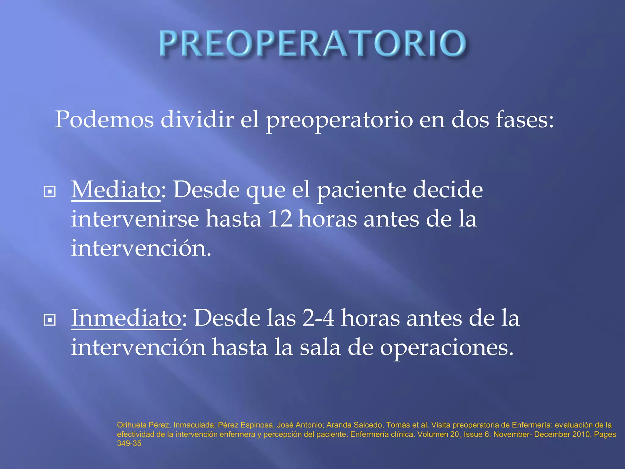 Preoperatorio | PDF | Surgery | Medical Health