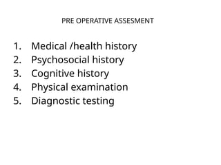 Comprehensive Guide to Preoperative Nursing Care and Assessment | PPTX