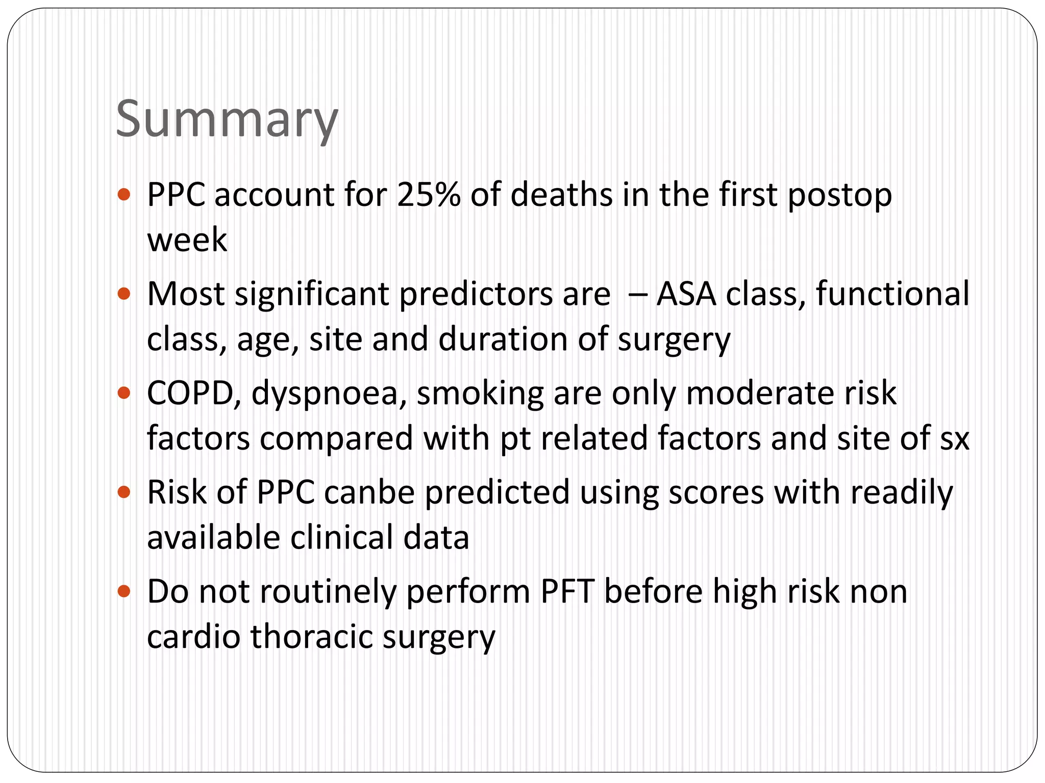 Preop pulmolary risk assessment - Anaesthesia | PPTX