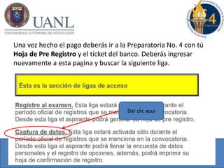 Una vez hecho el pago deberás ir a la Preparatoria No. 4 con tú
Hoja de Pre Registro y el ticket del banco. Deberás ingresar
nuevamente a esta pagina y buscar la siguiente liga.
Dar clic aquí
 