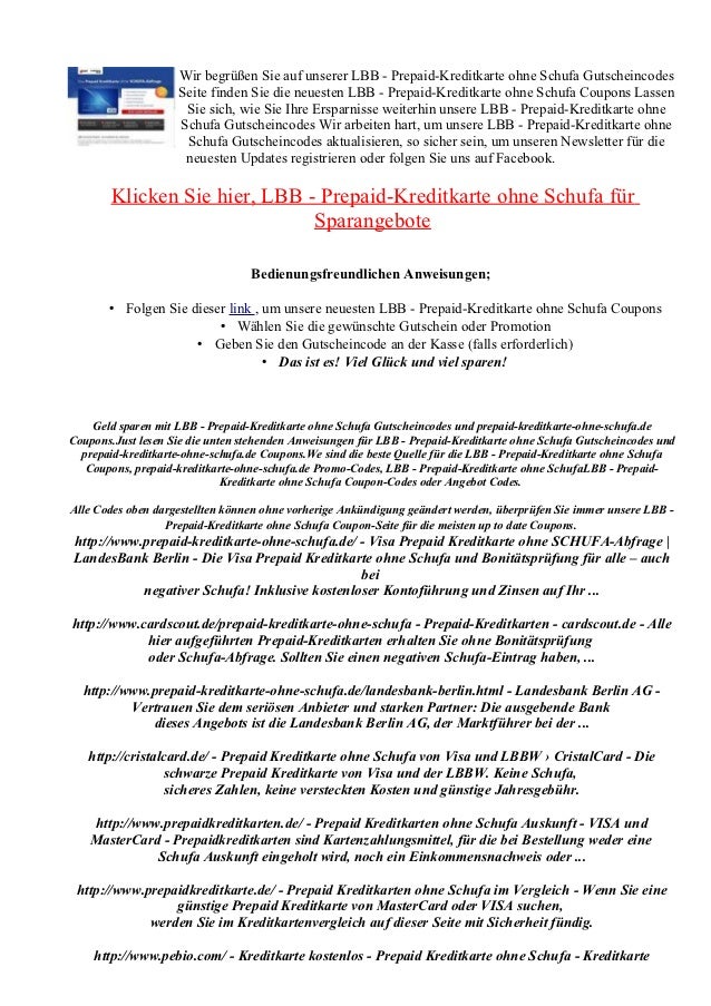 Prepaid Kreditkarte Ohne Schufa De Gutscheincode 2012