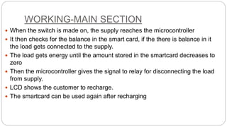 PREPAID ENERGY METER USING SMART CARD | PPTX