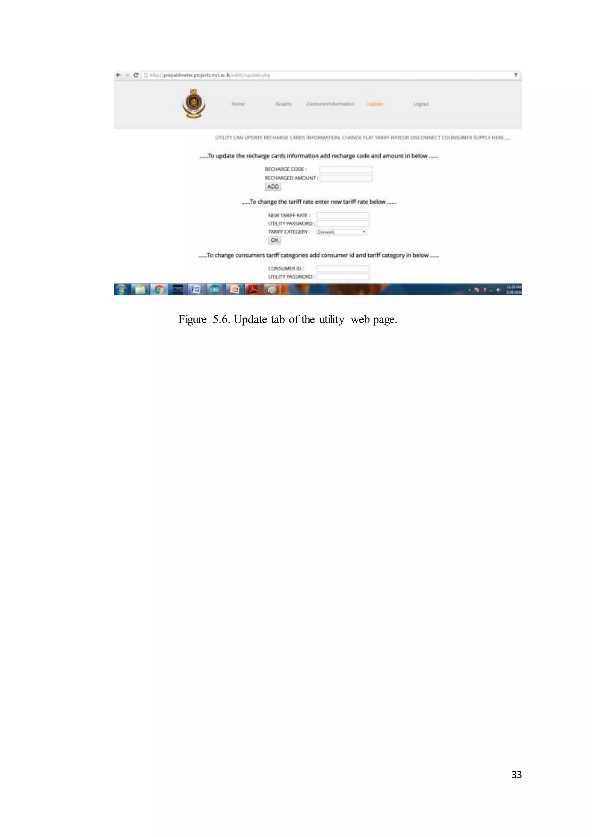 33
Figure 5.6. Update tab of the utility web page.
 