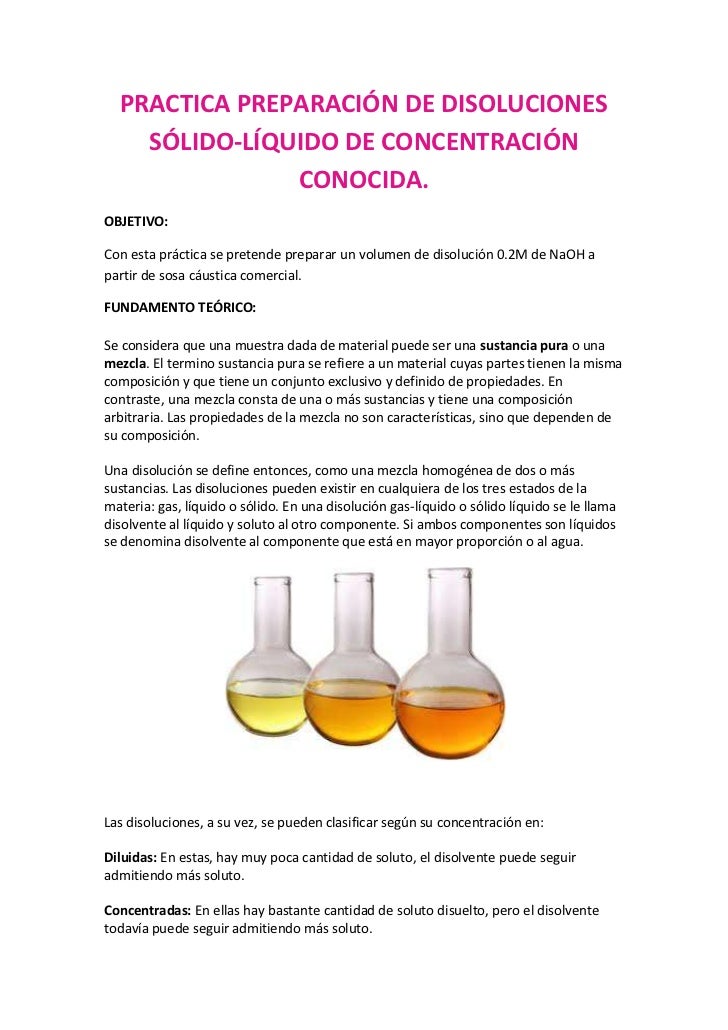 Preparación de disoluciones por beatriz afán de rivera