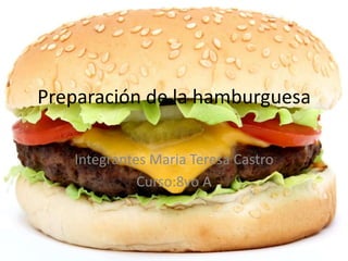 Preparación de la hamburguesa

   Integrantes Maria Teresa Castro
             Curso:8vo A
 