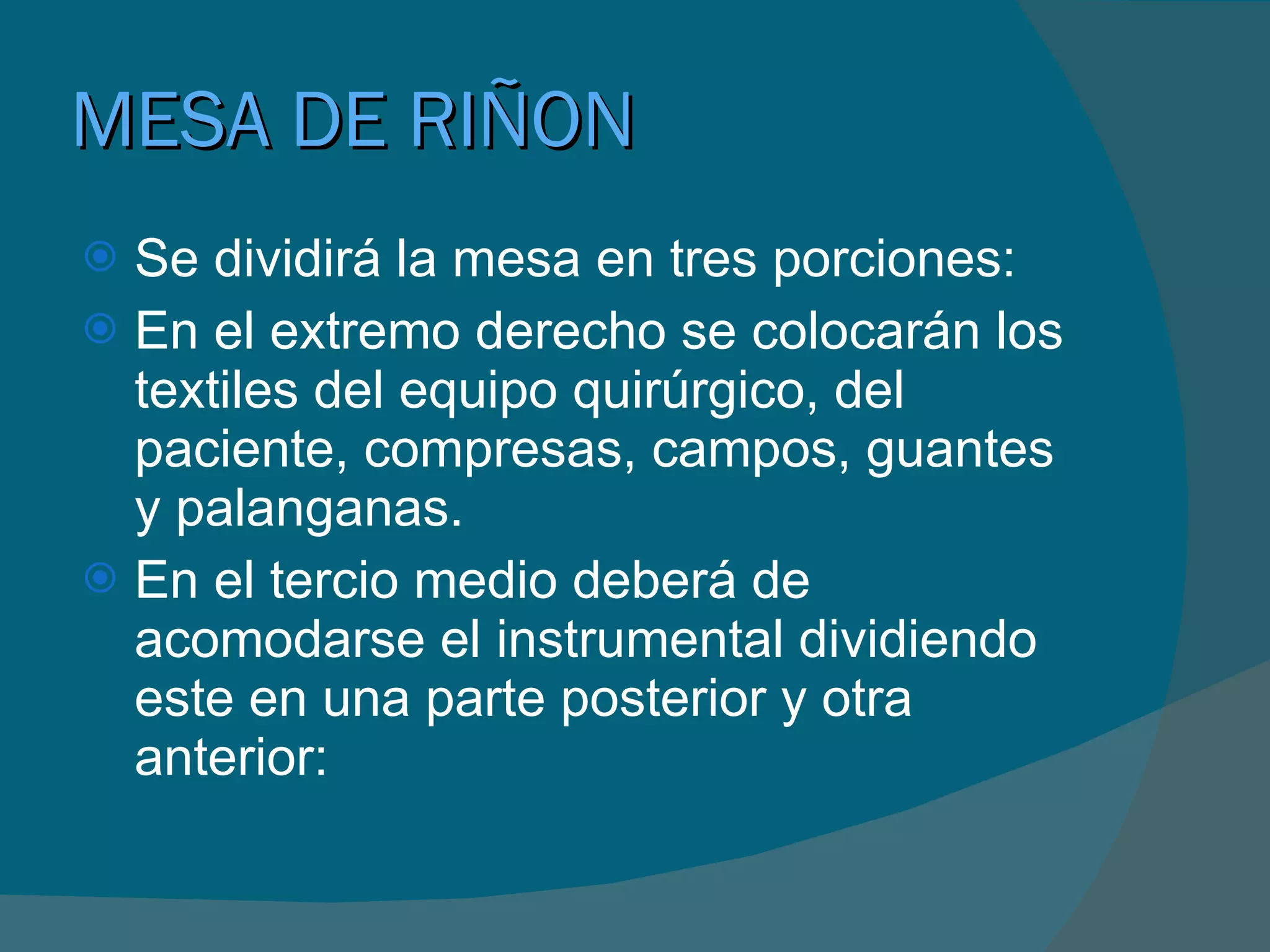 Preparación de la mesa de mayo y riñón | PPT