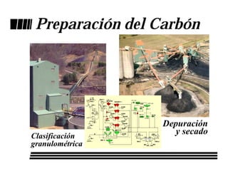 Preparación del Carbón




                  Depuración
Clasificación
                    y secado
granulométrica
 
