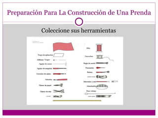 Preparación Para La Construcción de Una Prenda Coleccione sus herramientas 