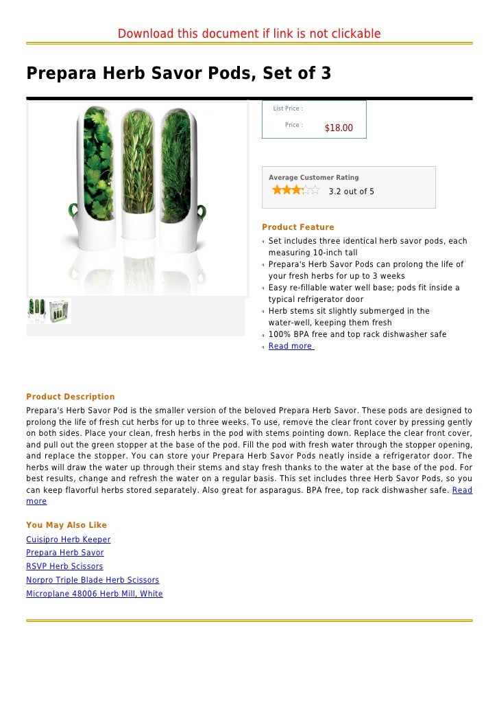 Prepara herb savor pods, set of 3