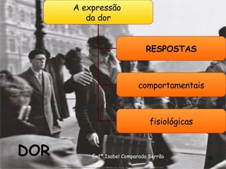 DOR Enfª Isabel Comparada Serrão A expressão  da dor RESPOSTAS comportamentais fisiológicas 
