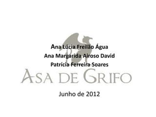Ana Lúcia Freilão Água
Ana Margarida Airoso David
  Patrícia Ferreira Soares



     Junho de 2012
 