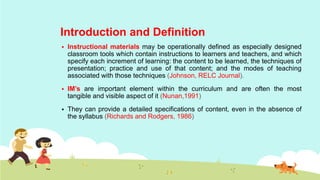 Preparation and Evaluation of Instructional Materials | PDF