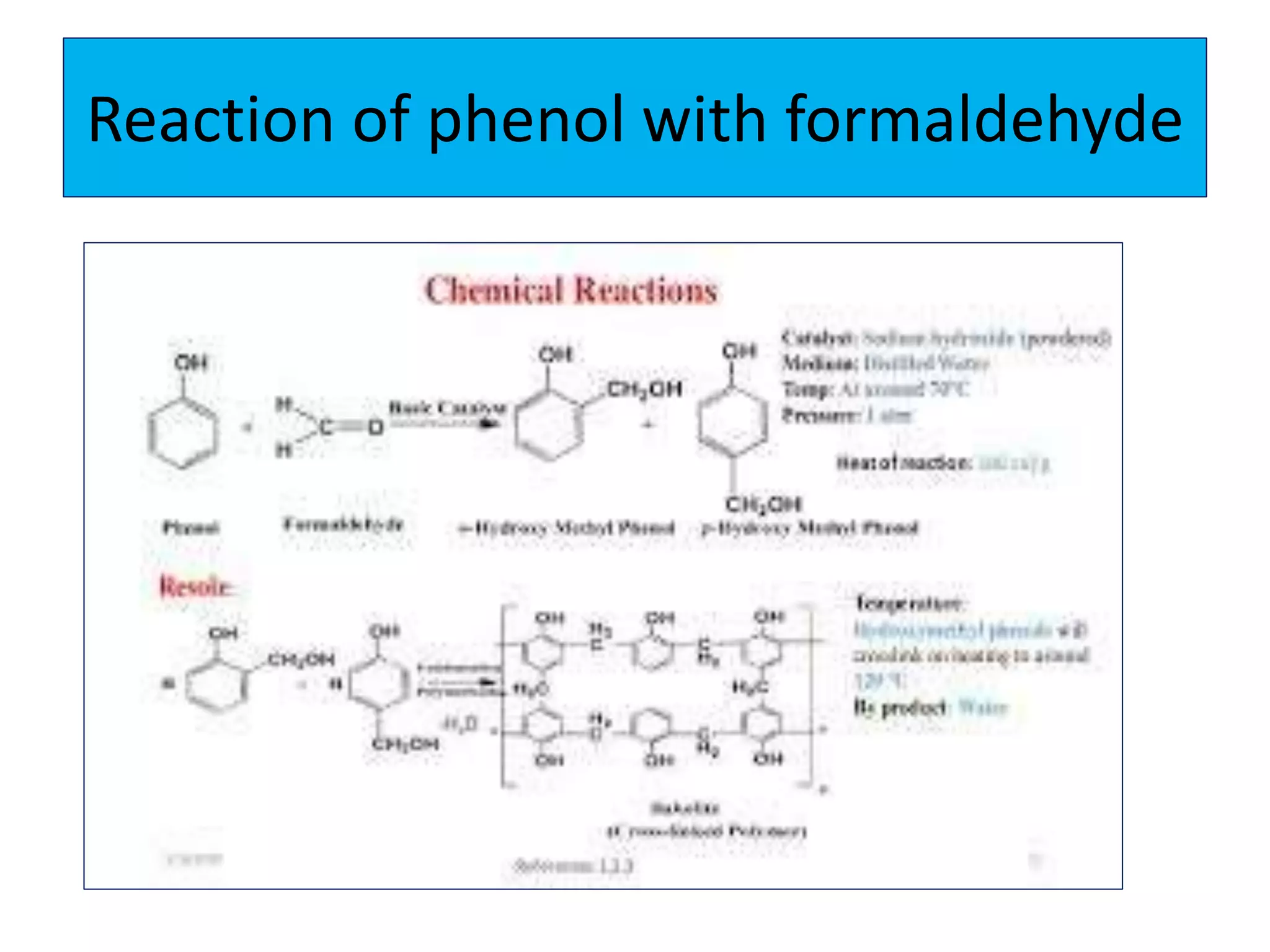 Reaction of phenol with formaldehyde
 