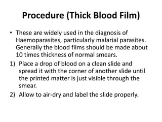 Preparation and staining of peripheral blood smear | PPT