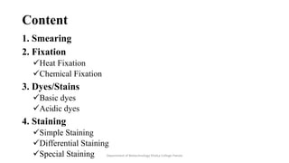 Preparation and staining of specimens for microscopy | PDF