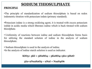 Preparation and standardization of various molar and normal  solutions