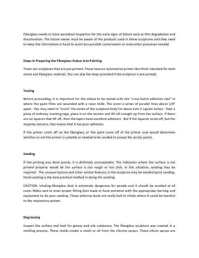 Fiberglass Statue Preparation before Painting