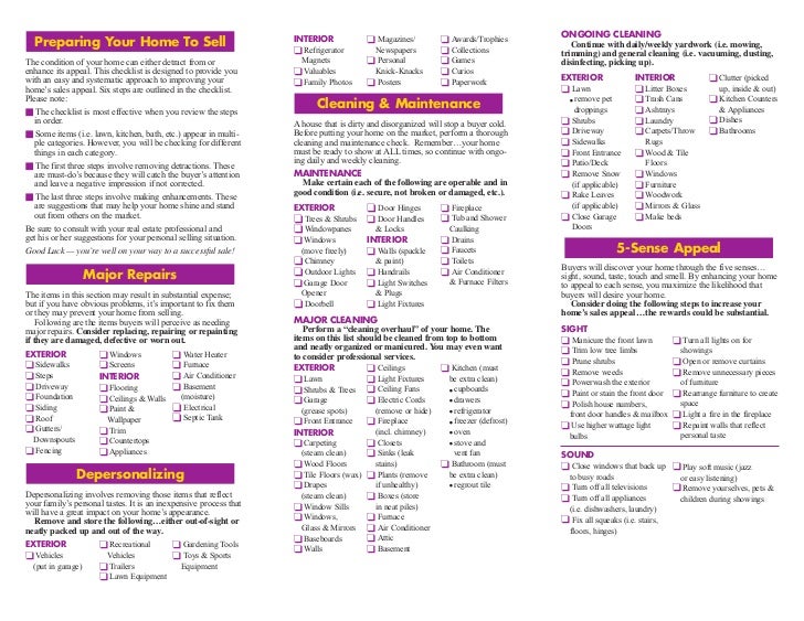 make ready check list