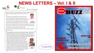 NEWS LETTERS – Vol. I & II
To satisfy all POs
 